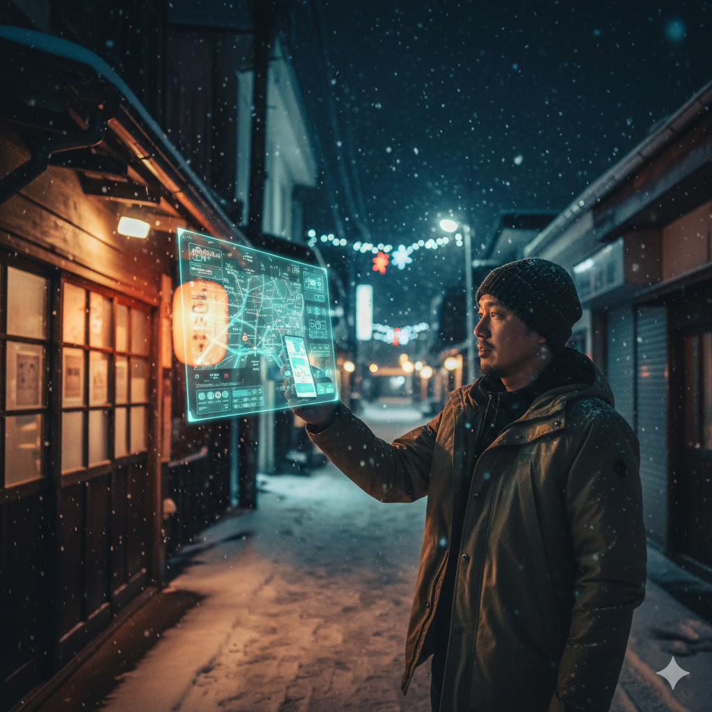 北海道でマップ探索している様子